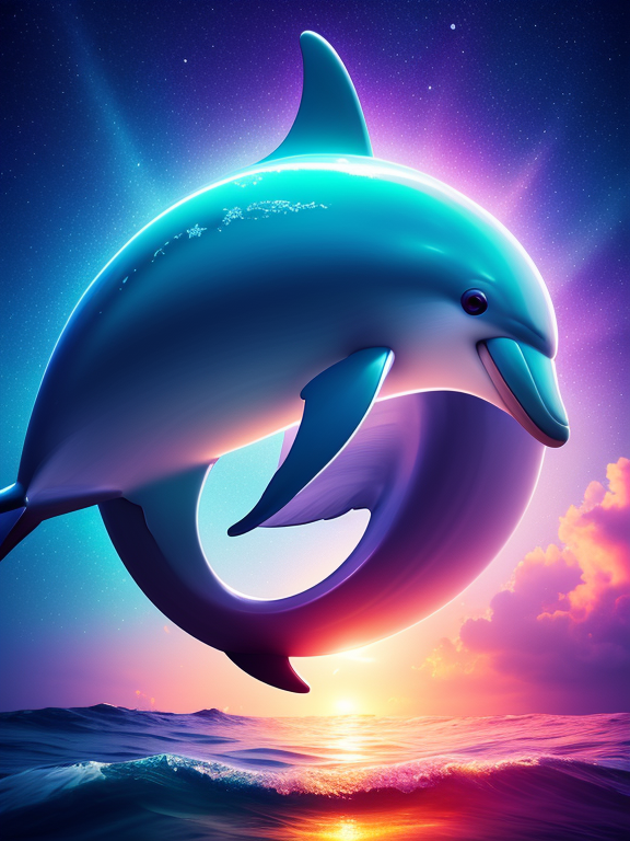 dolphin logo with tag line DreamBig, illustration, Breathtaking, 8k, Extremely detailed, Beautiful, artistic, Hyperrealistic, Octane render, Cinematic lighting, Dramatic Lighting, Masterpiece