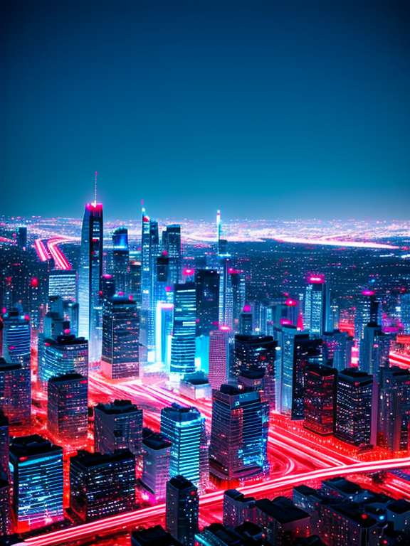 Red blue neon cityscape, 4mp, sharp, 8k, ultra Hd,pro angle,sony camera 33mm 