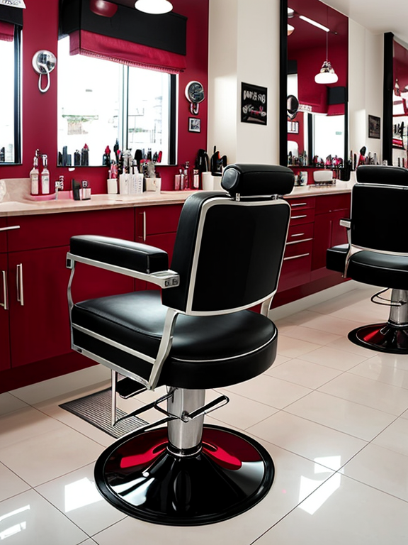 Quiero una targeta personalizada para un Barber shop que tenga herramientas de barber shop , como tijeras cuchillas peine , en negro , rojo y plateado , quiero que tenga la siguiente información . el nombre de la barber sería , H&K barber shop abajo pon : haircuts at Home - 20552573