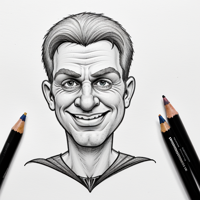 Superhero, smiling, white background, sharp focus, (caricature:1.4), drawing
