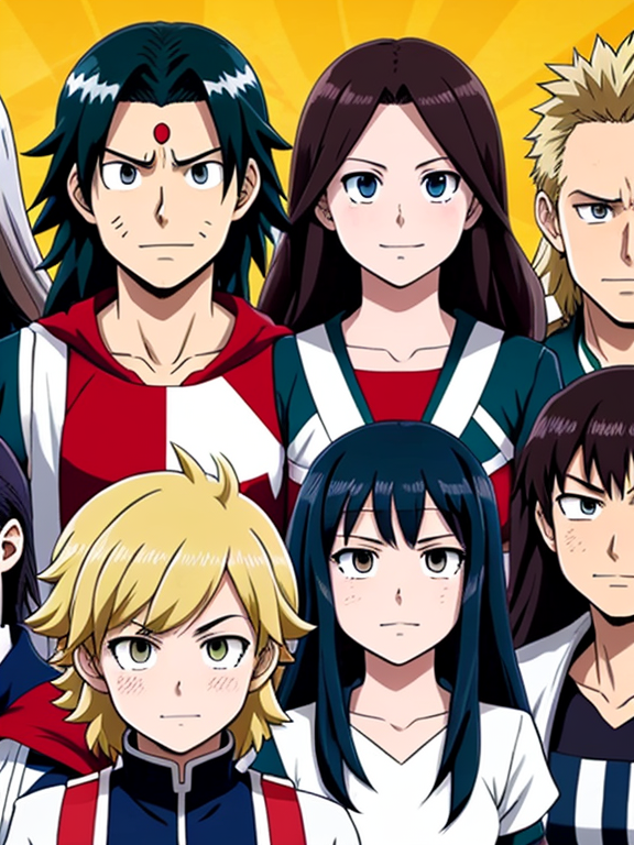 my hero academia characters but change their face as apostles of Jesus