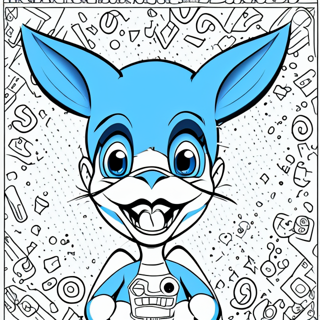 Bluey, Fun and Games, Coloring Book ,coloring pages for kids, smiling, white background, sharp focus, (caricature:1.4), drawing