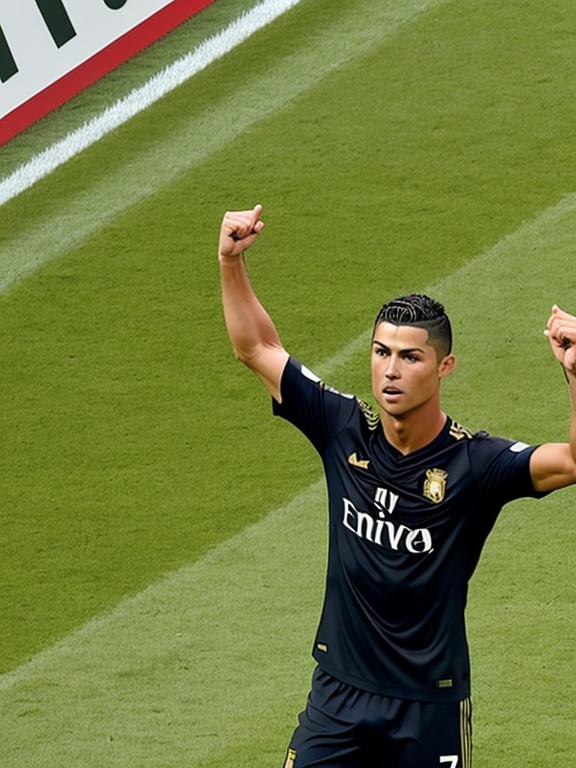 Cristiano Ronaldo doing his iconic celebration in Portugal 