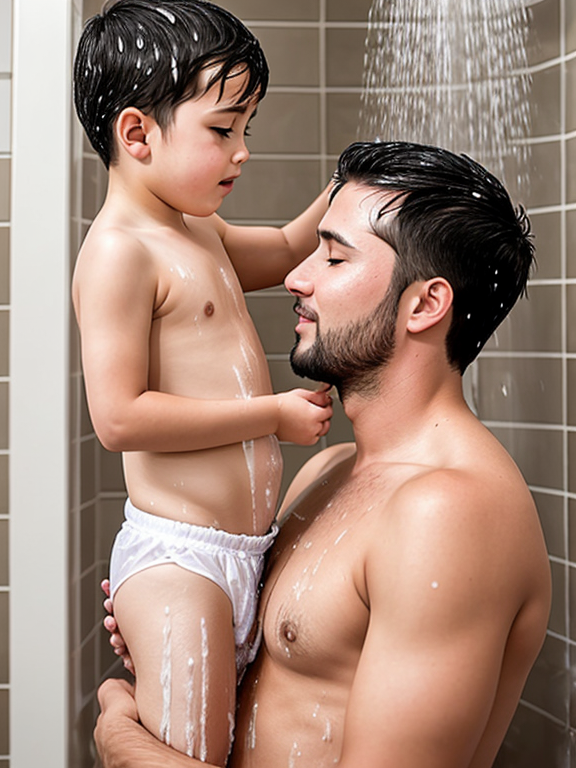 father and son shower