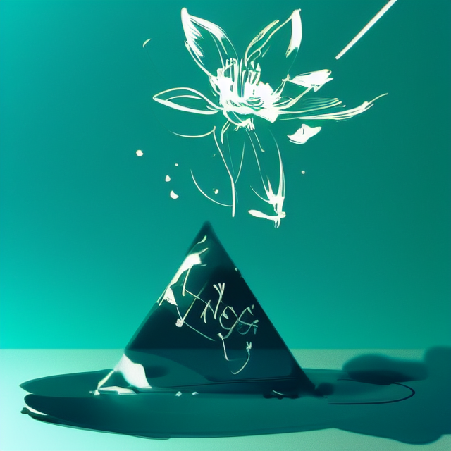 Microsoft Create, white background behind the triangle with no objects, in Agnes Cecile art style, illustration, ink illustration, white background, Make a logo with Tea and Bloom