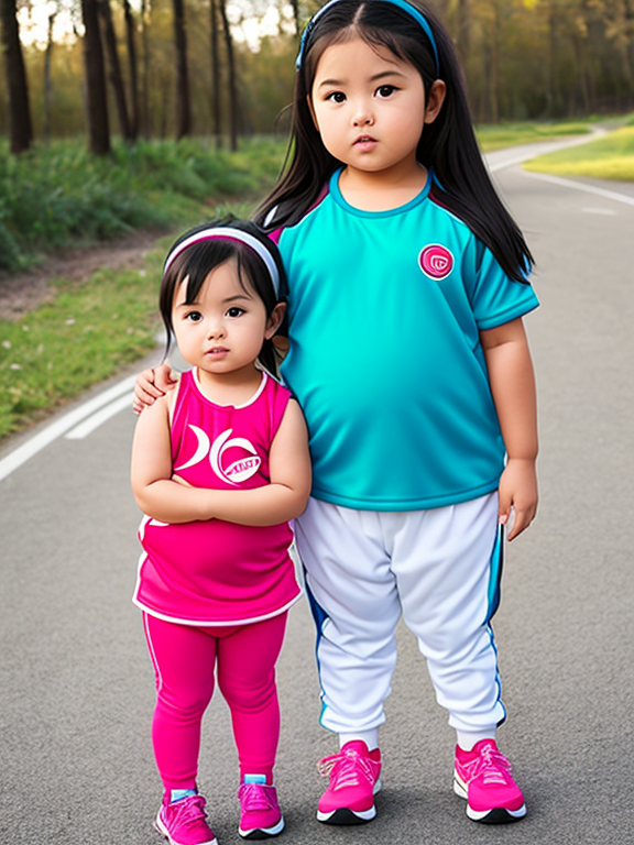 Toddler, obese, sport clothes, girl