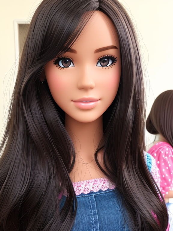 I want you to create a barbie doll that looks exactly like the girl in the picture