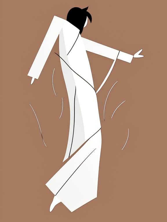 Illustration of a person falling from a height, legs and arms stretched upwards, sheets of paper falling around. Side view, close to the falling person. Beige background without decorations. Flat design style.