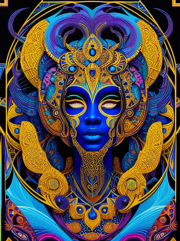 Vibrant, esoteric vinyl record cover illustration, merging digital and traditional media, by the Dave Mc Kean showcasing an arrangement of African masks imbued with mesmerizing, electric blue neon accents, against a rich, velvety black background, evoking an otherworldly atmosphere; intricate patterns and textures blend with futuristic elements, exuding a dreamlike, cinematic quality, as if plucked from a retro-futuristic, afrofuturist fantasy realm, where ancient cultures meet cutting-edge technology., paper marbling, Oil splash, Oil stained, intricate hyperdetailed fluid gouache illustration by Android Jones, By Ismail Inceoglu and Jean Baptiste mongue, By james jean, Erin Hanson, Dan Mumford, Professional photography, Natural lighting, volumetric lighting , maximalist photoillustration , 8k resolution intricately detailed fluid gouache painting: by Jean Baptiste Mongue: calligraphy: acrylic: watercolor art, 8k resolution , concept art , intricately detailed, Complex, Elegant, expansive, Fantastical