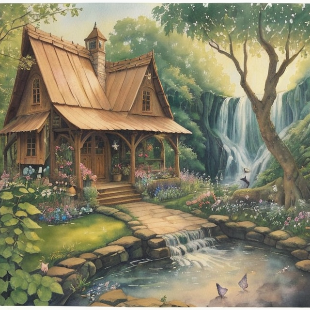  storybook ,  grapevines roses and lilies nymph corns garden Baba Yaga's house with its legs,mill dark Upper Rhenish Master style carpet style artwork cottone early old poems muse, oil Painting, waterfall landscape paessage birds ,gold flowers Dreamscapes Fantasy Worlds Create Engaging Scenes and Landscapes emotional muse butterflies, art,aesthetic old magic witch garden Oil on canvas, A simple, minimalistic art with mild colors, using Boho style, aesthetic, watercolor