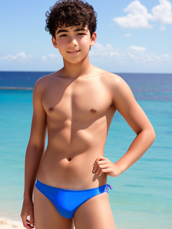teen boy wearing bikini