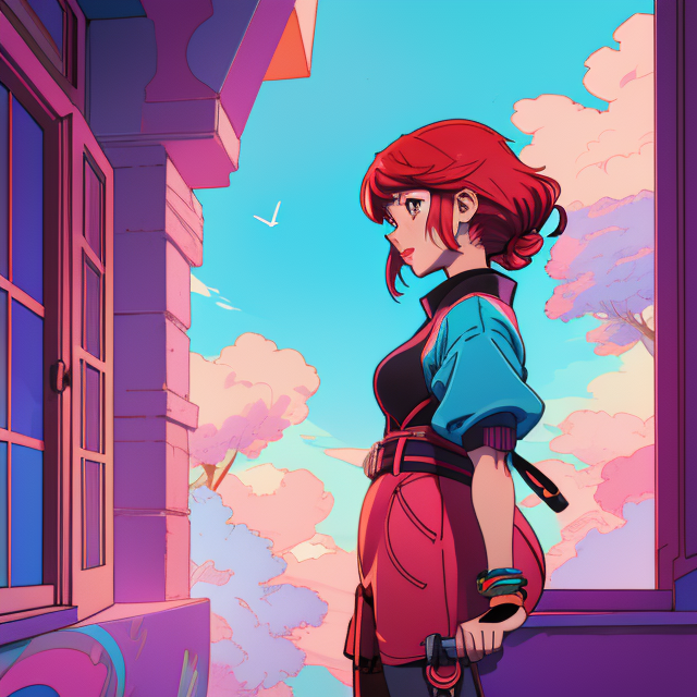 generate an image for an amazed Turkish modern woman of an offer in less revealing summer clothes with solid background, scenic view window, digital art by artists such as Loish, Ross Tran, and Artgerm, highly detailed and smooth, with a playful and whimsical feel, trending on Artstation and Instagram, 2d art, Lofi Music Anime Illustrations Wallpapers, unique and eye-catching thumbnails, covers for your YouTube videos and music tracks, Vector illustration, 2D, Anime style
