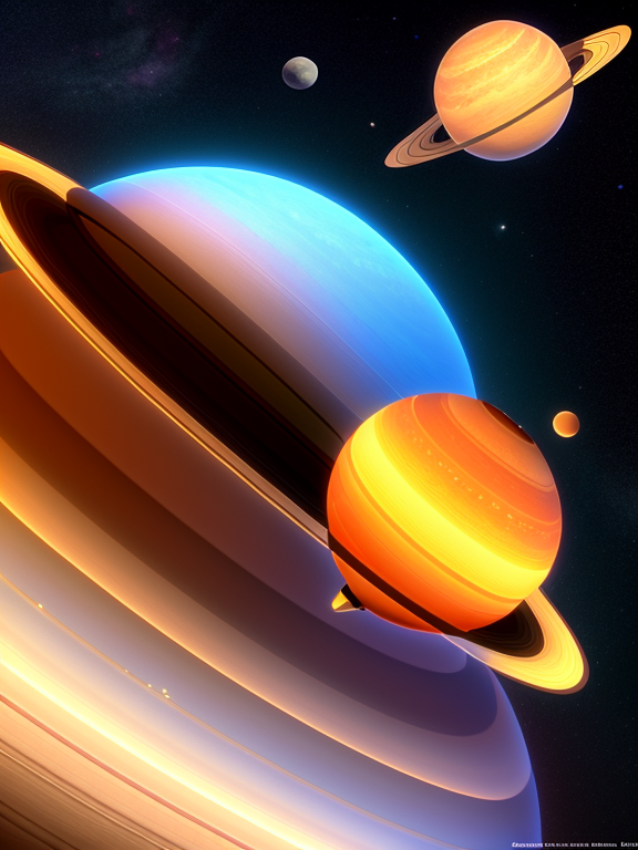 Pixar style, 3d style, Disney style, 8k, Beautiful, Draw me a picture of Saturn planet life with wildlife animals in it. Do not copy the regular looking animals that we found on earth. Do add some other different styles and features to them. Do use the same colours of Saturn for picture creation, 3D style rendered in 8k using, disney movie effect