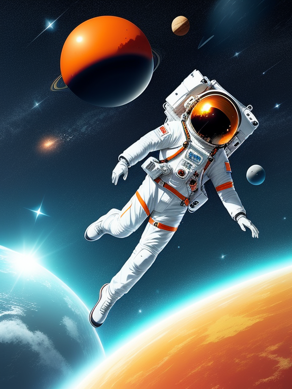 Anime Angel Astronaut Space 4K Wallpaper iPhone HD Phone #3550h
