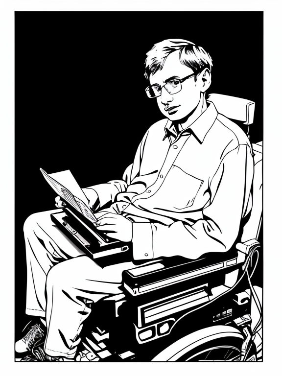 How to draw Stephen Hawking | Nil Tech - shop.nil-tech
