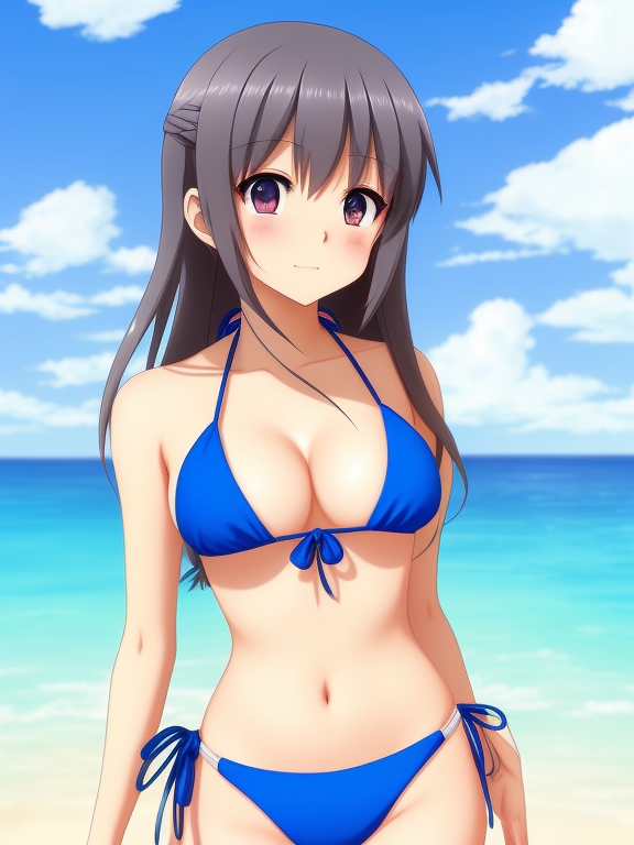 Premium AI Image | An anime girl with bikini in the flower garden-demhanvico.com.vn