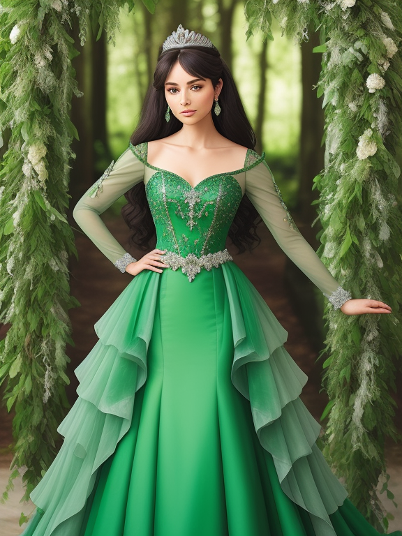 Dola Silk Emerald Green Colour Designer Gown | Royal Designer Gown