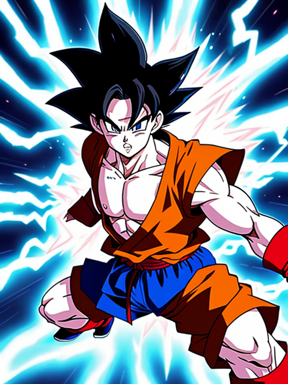 Goku with energy bolts and energy b... - OpenDream