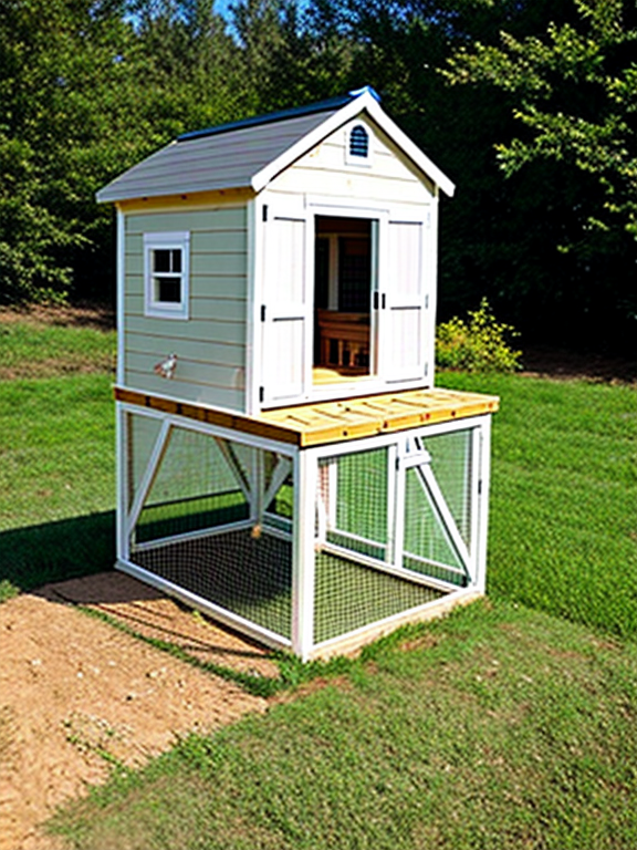 Mobile Chicken coop on a farm