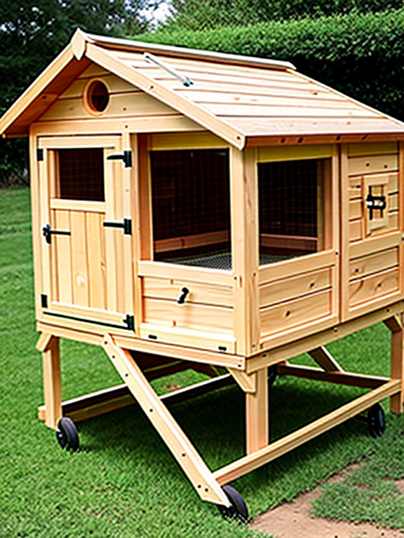 Perfect Walk-in Mobile Chicken coop with wheels on one end on a farm funny