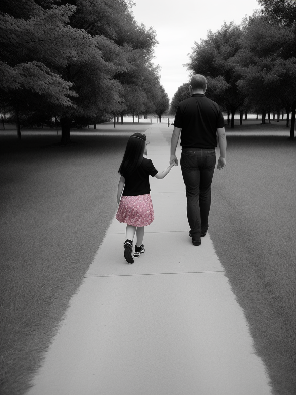 little girl walking away holding hands