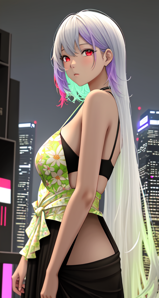 Mature dummythicc Scrumptious ragamuffin blasian blatina sfw, The view from a upper street gazebo of a blasian blatina Scumptious ragamuffin witnessing a cyberpunk scifi dystopian cityscape focused on an ominous supertall skyscraper stretching up to the heavens with a monolithic holographic neon red eye while the building has violet and red neon lights and is a dark restricted area causing the atmosphere of a dark fantasy Apocalypse in the form of an oversaturated colorful 8k wallpaper with a Dark color palette inspired by Hieronymus Bosch HR Giger and Anders Zorn with highly detailed High resolution ray tracing reflections dramatic lighting Vibrant colors detailed acrylic intricate complexity Soft natural volumetric cinematic perfect light dreamlikeart absurdres and detailed corona render, Women's Summer Spaghetti Strap Floral Print Dress With Front Tie Knot And Wrap Waist