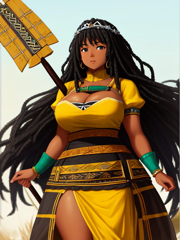 Thick African American negroid blasian blatina biddy in a dress, Swedish viking Warrior Queen