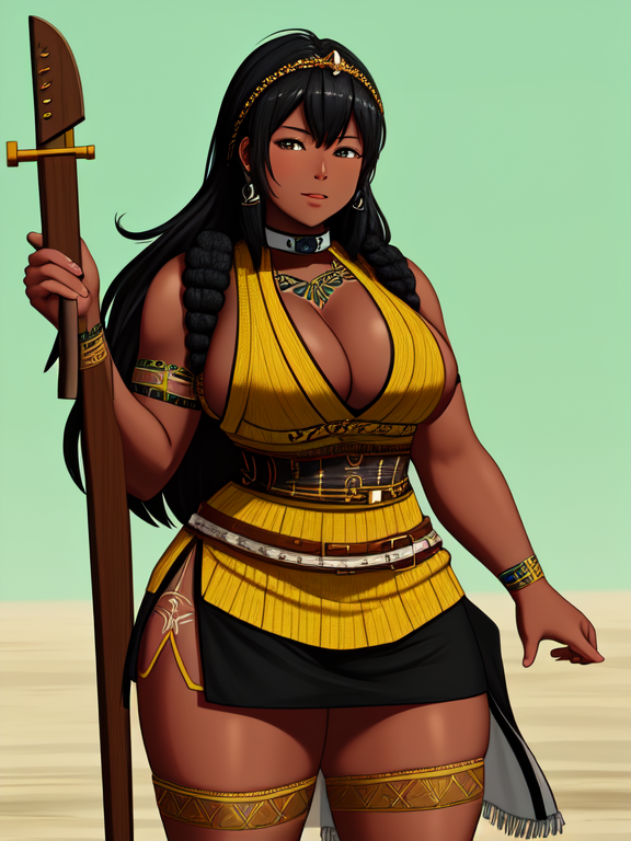 Thick African American negroid blasian blatina biddy in a dress, Swedish viking Warrior Queen with Norse tattoos
