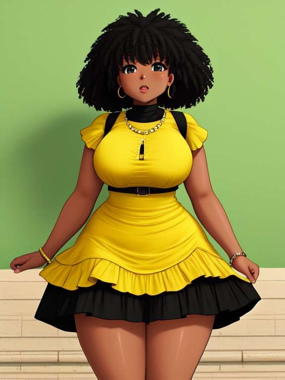 Thick African American negroid blasian blatina biddy in a dress, blaztina