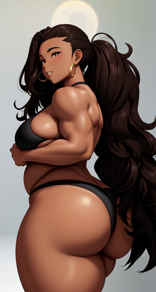 Side view selfie of a Big bronze brown blasian blatina baddie BBL butt sfw recently pumped up muscled gluteus maximus protruding posterior ass like a shelf sticking out enormous bulbous bubble buttocks poking out very far from her legs, safe for work, muscled gluteus maximus with a healthy layer of giggly bottom fat overtop, thick thunderthigh thighs but with a bodacious badonkadonk so huge it stands out from them, stretch marks, cellulite, beauty mark moles, ass so fat you can see if from the front, stupid fat big donk booty