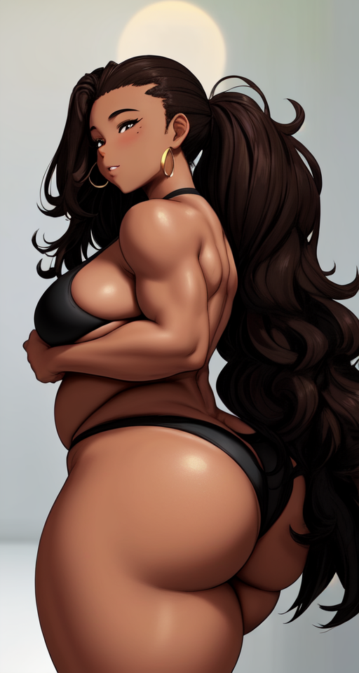 Side view selfie of a Big bronze brown blasian blatina baddie BBL butt sfw recently pumped up muscled gluteus maximus protruding posterior ass like a shelf sticking out enormous bulbous bubble buttocks poking out very far from her legs, safe for work, muscled gluteus maximus with a healthy layer of giggly bottom fat overtop, thick thunderthigh thighs but with a bodacious dumptruck badonkadonk so huge it stands out from them, stretch marks, cellulite, beauty mark moles, ass so fat you can see if from the front, stupid fat big donk booty, jiggle wobbly twerk butt, curvy slimthicc with a tight waist
