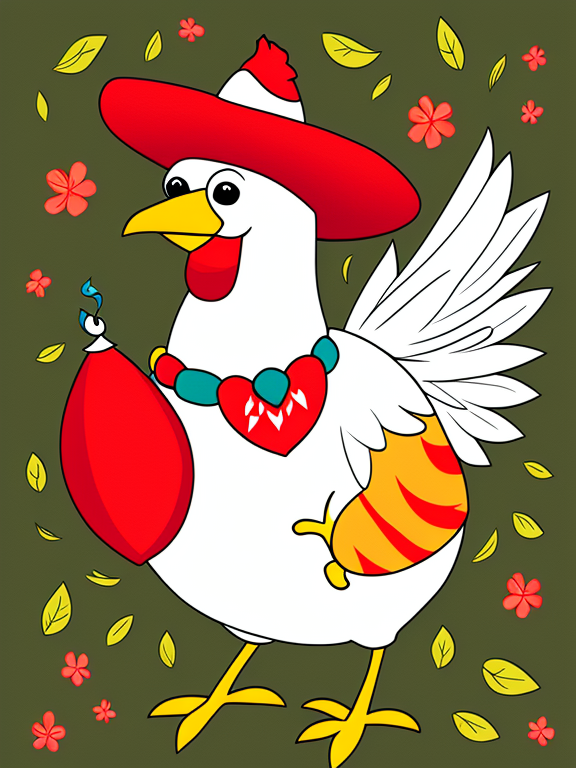 crazy chicken lady illustration