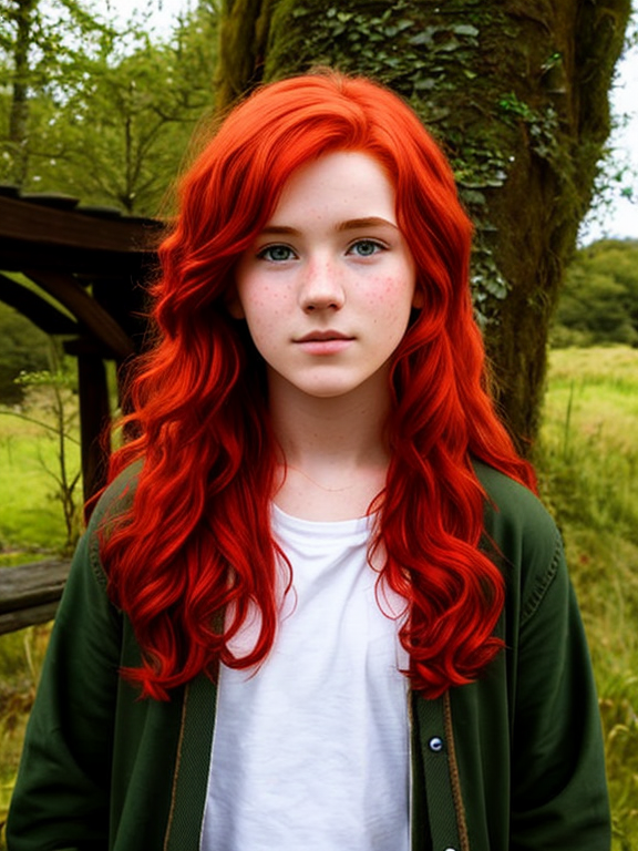 red-haired irish teen who has lived a hard life before becoming a druid