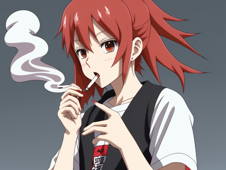 Free Photo | Anime style character with cigarette