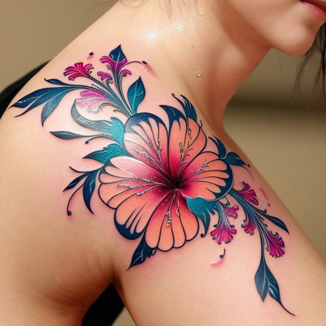hibiscus butterfly and hummingbird tattoo by D3adFrog on DeviantArt