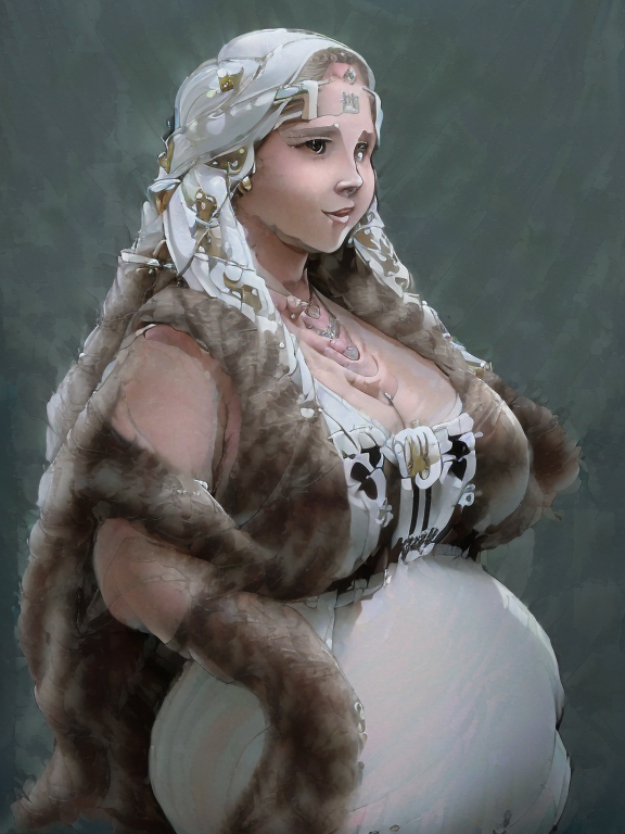 beautiful curvy woman in white legg - OpenDream