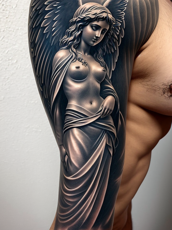 Dark angel tattoo on arm - Angel Tattoos - Tattooimages.biz | Sleeve tattoos,  Angel tattoo men, Forearm tattoos