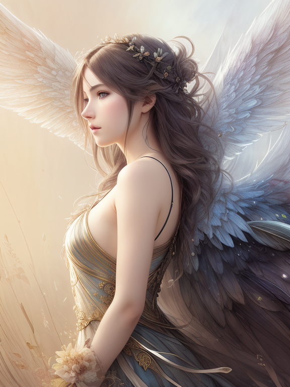 female angel portrait, LARGE white angelic wings bigger than her body, spaghetti strap wet white dress, simple dress, her body showing, big beautiful eyes, symmetrical, detailed face, wings coming from her back, very big wings, symmetrical wings, angel wings, dreamy
, ethereal background, abstract beauty, approaching perfection, pure form, golden ratio, minimalistic, concept art, by Brian Froud and Carne Griffiths and Wadim Kashin and John William Waterhouse, intricate details, 8k post production, high resolution, hyperdetailed, trending on artstation, sharp focus, studio photo, intricate details, highly detailed, by greg rutkowski, line art watercolor wash, watercolor, drawing art, Porcelain skin color, brushstroke painting technique, drawing art,