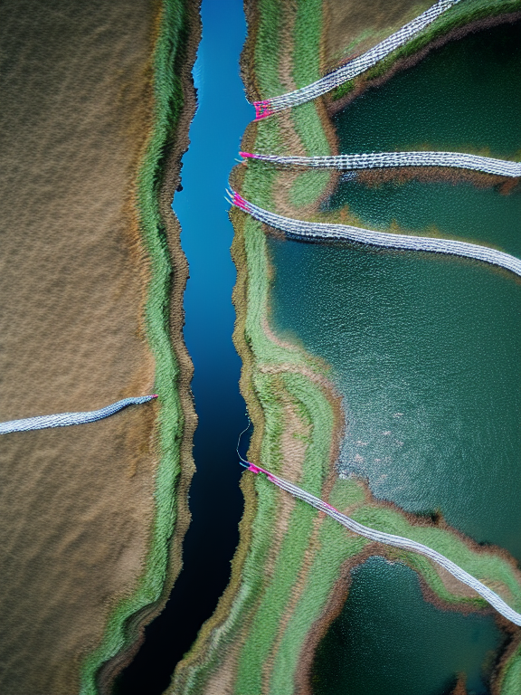 digital rivers, Zoomed out, Aerial photography, Drone view, Epic view, Beautiful composition, Photorealistic, Hyper realistic detail, Unreal Engine, Professional photography, Natural light, 8k
