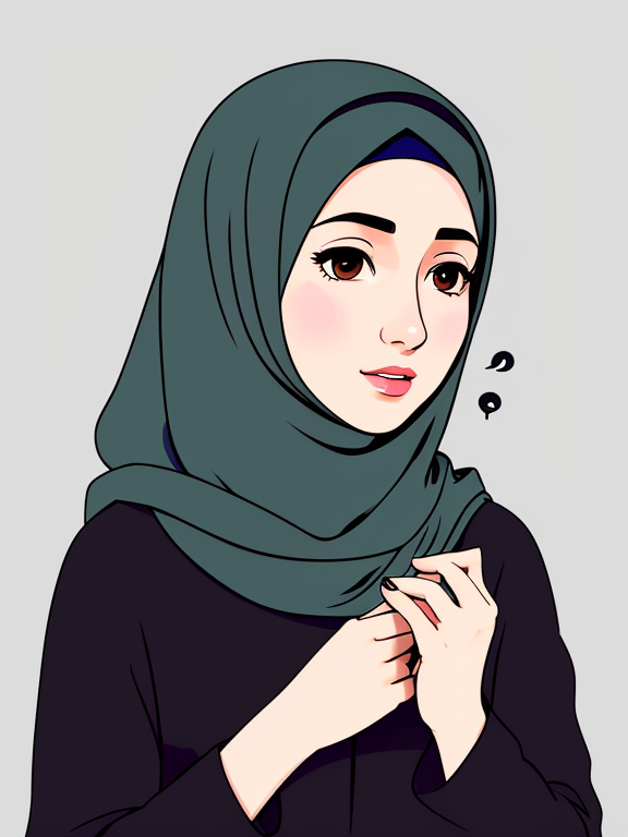 a woman in a hijab talking on a cel... - OpenDream