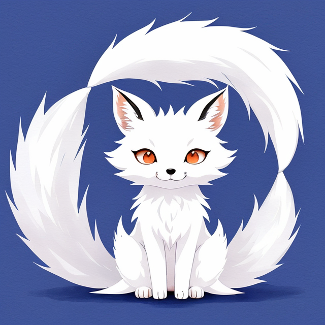 anime white nine tail fox