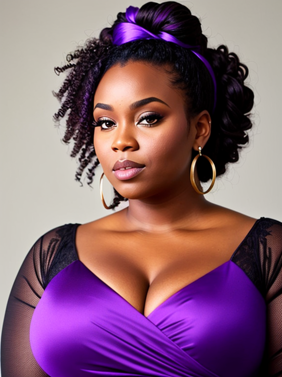 Big black women with purple dress a - OpenDream