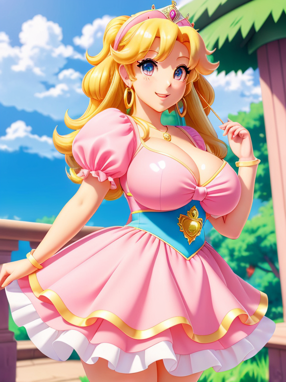 Princess Peach, young, big breasts, - OpenDream