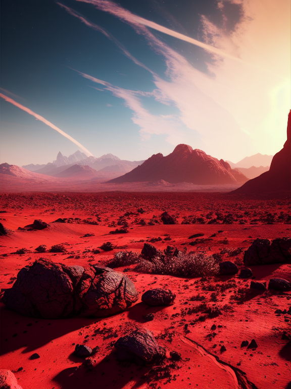 A dream of a shattered red planet, exploded, with life, and colors. Full, 4k, epic, Illustration, elden ring, dark arts, the witcher, realistic photo, breath taking, sharp lense, professional photographie, 70mm lense, detail love, good quality, unreal engine 5, wallpaper, colerful, highly detailed, 8k, soft light, photo realistic