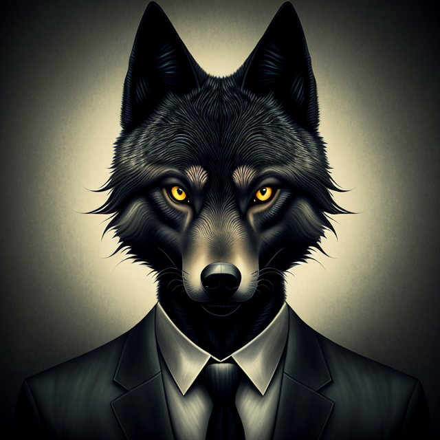 by Anton Semenov, a dark wolf furr... - OpenDream