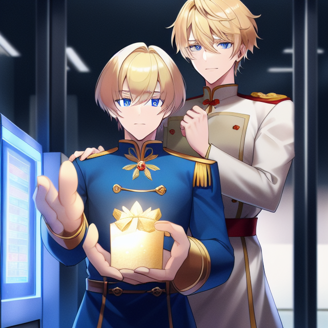 man, blue eyes, blonde hair, russian outfit, holding a machine guy