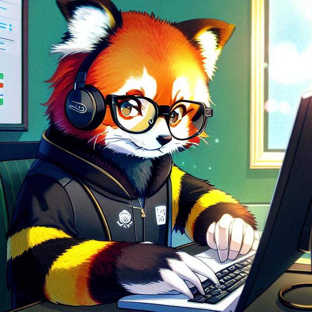 An anthropomorphic male red panda w... - OpenDream