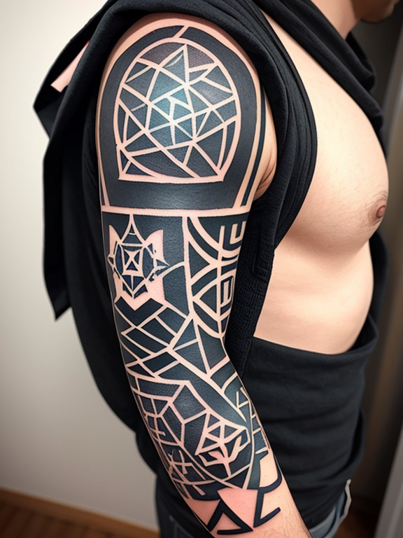 abstract geometric tattoo