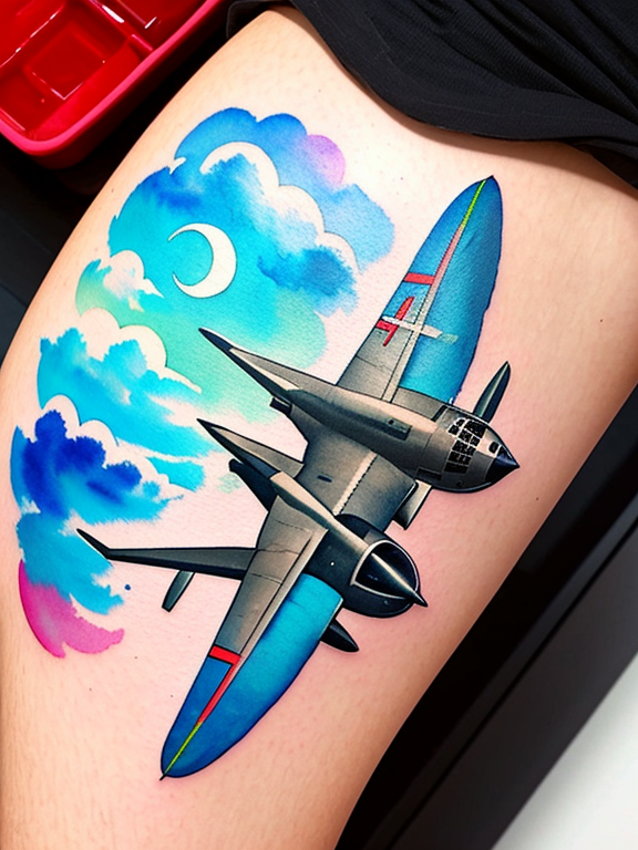Tattoo uploaded by Kanfiel • Handpoked fighter plane • Tattoodo