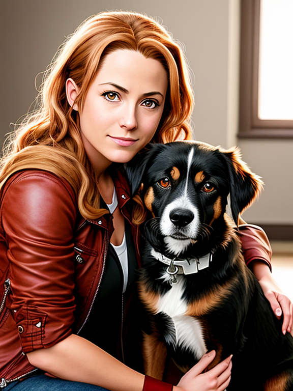 Nina Tucker and her dog Alexander Art Board Print for Sale by  IdumeoSevilla